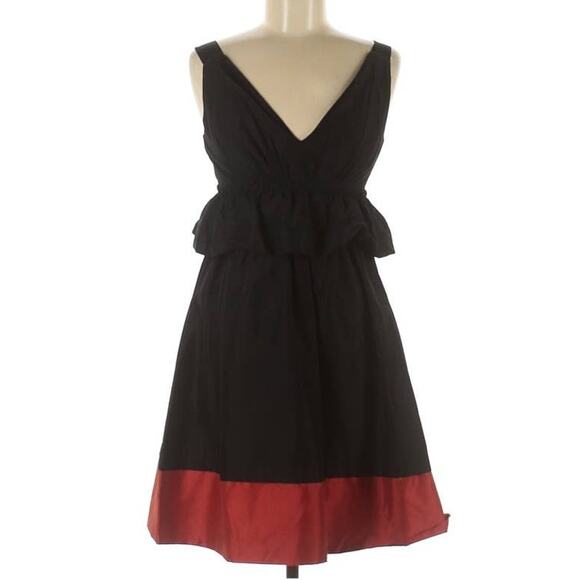 Jill Stuart Dress Black Red Colorblock Sleeveless Fit & Flare A-Line‎ Women's 4 - Picture 1 of 13